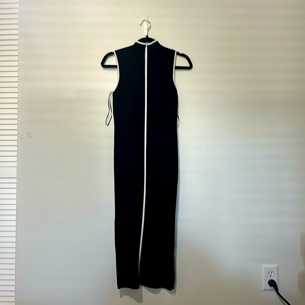 Tahari Black Dress with white trim